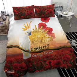 Australia Cockatoo ANZAC Day Bedding Set Lest We Forget LT05