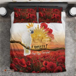 Australia Cockatoo ANZAC Day Bedding Set Lest We Forget LT05