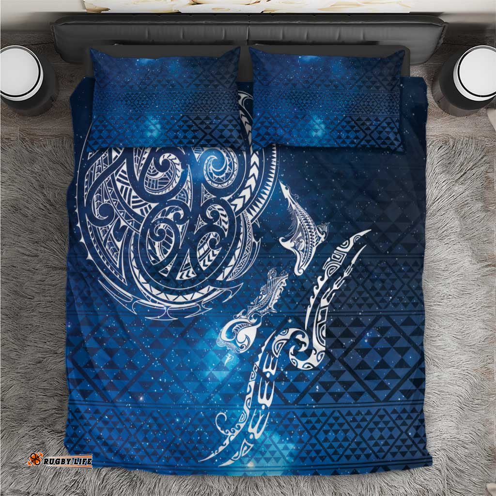 Matariki Galaxy Bedding Set New Zealand Map Maori Pattern LT9