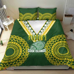 Avaiki Cook Islands Rugby Bedding Set Kuki Airani Tatau Green LT14