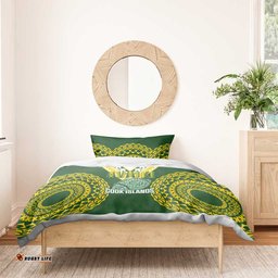 Avaiki Cook Islands Rugby Bedding Set Kuki Airani Tatau Green LT14