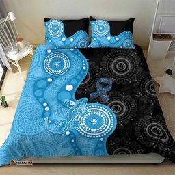 Australia Autism Awareness Month Bedding Set Indigenous Lizard With Blue Ribbon LT14