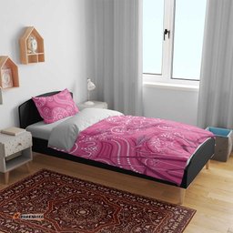 Australia Indigenous Pink Month Bedding Set Breast Cancer Aboriginal Dragonflies Ribbon LT14