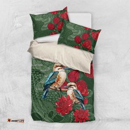 Kokaburra and Waratah Bedding Set Aboriginal Art LT9