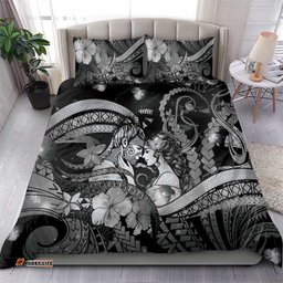 Maori Romantic Valentine Bedding Set The Hongi Kiss Black Galaxy DT05