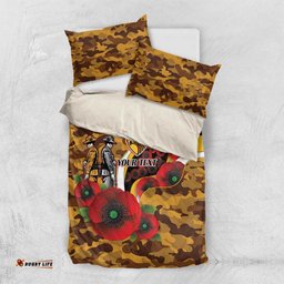 Hawthorn Hawks ANZAC Personalised Bedding Set Lest We Forget Poppy Camo LT9