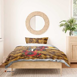 Hawthorn Hawks ANZAC Personalised Bedding Set Lest We Forget Poppy Camo LT9