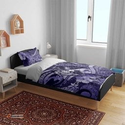 Maori Romantic Valentine Bedding Set The Hongi Kiss Purple Galaxy DT05