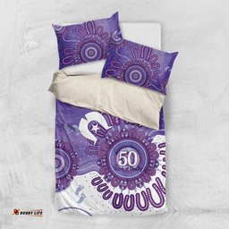 NAIDOC Week 2026 Bedding Set 50 Years Deadly Dhari Purple Aboriginal Art LT14
