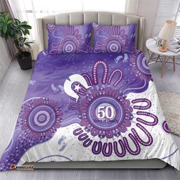 NAIDOC Week 2026 Bedding Set 50 Years Deadly Dhari Purple Aboriginal Art LT14