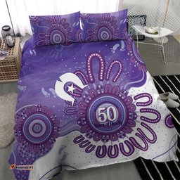 NAIDOC Week 2026 Bedding Set 50 Years Deadly Dhari Purple Aboriginal Art LT14