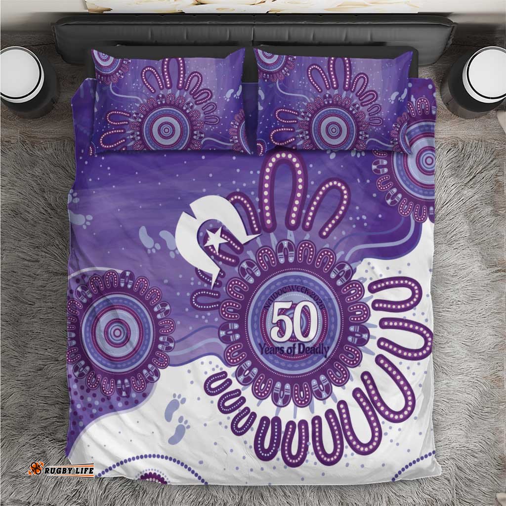 NAIDOC Week 2026 Bedding Set 50 Years Deadly Dhari Purple Aboriginal Art LT14
