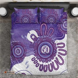 NAIDOC Week 2026 Bedding Set 50 Years Deadly Dhari Purple Aboriginal Art LT14