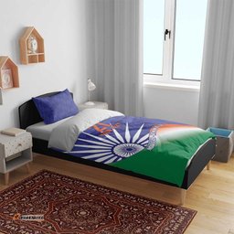 India Cricket Custom Bedding Set Ashoka Chakra with Flag Style LT9
