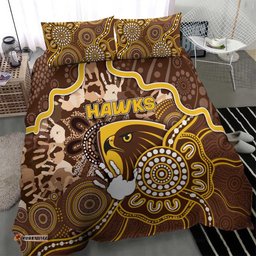 Hawks Football Bedding Set Aboriginal Dot Art Pattern DT05