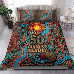 NAIDOC Week 26 Bedding Set 50 Years of Deadly Aboriginal Motif LT03