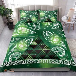 Matariki New Zealand Bedding Set NZ Niho Taniwha Maori New Year Green Galaxy LT14