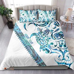 Kahui Whetu Paua shell Kowhaiwhai Taniko Personalised Bedding Set Turtle Tattoo Maori Tribal Style LT9