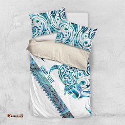 Kahui Whetu Paua shell Kowhaiwhai Taniko Personalised Bedding Set Turtle Tattoo Maori Tribal Style LT9