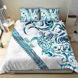 Kahui Whetu Paua shell Kowhaiwhai Taniko Personalised Bedding Set Turtle Tattoo Maori Tribal Style LT9
