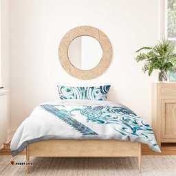 Kahui Whetu Paua shell Kowhaiwhai Taniko Personalised Bedding Set Turtle Tattoo Maori Tribal Style LT9