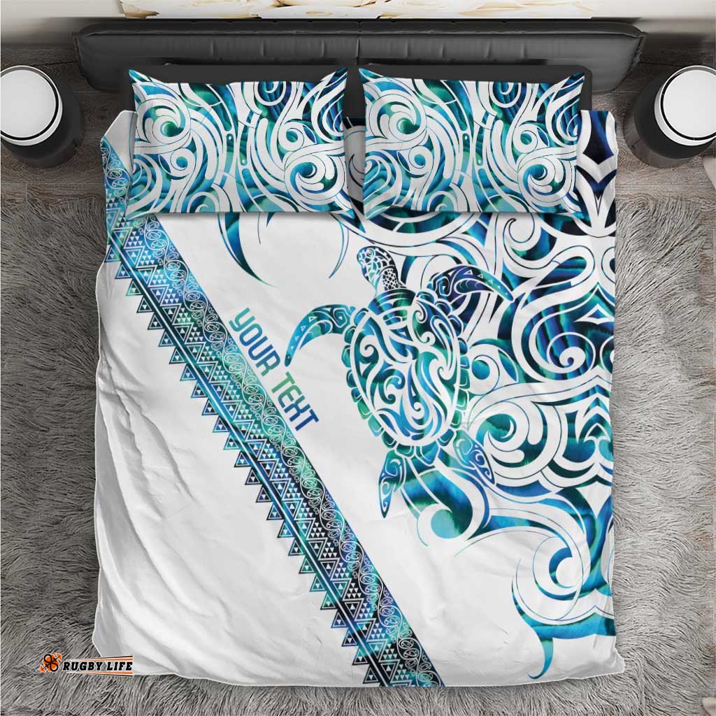 Kahui Whetu Paua shell Kowhaiwhai Taniko Personalised Bedding Set Turtle Tattoo Maori Tribal Style LT9