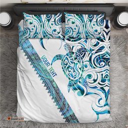 Kahui Whetu Paua shell Kowhaiwhai Taniko Personalised Bedding Set Turtle Tattoo Maori Tribal Style LT9
