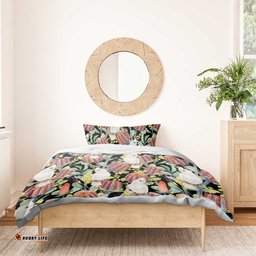 Little Corella Australia Cockatoo Bedding Set Cacatua Sanguinea Banksia Seamless Black LT14