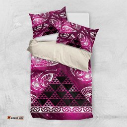 Matariki New Zealand Bedding Set NZ Niho Taniwha Maori New Year Pink Galaxy LT14