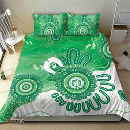 NAIDOC Week 2026 Bedding Set 50 Years Deadly Dhari Green Aboriginal Art LT14