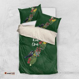 Kia Ora New Zealand Floral Bedding Set Sage Green LT7