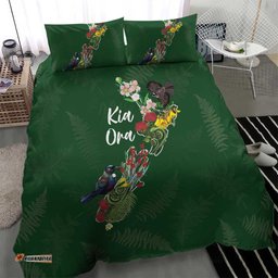 Kia Ora New Zealand Floral Bedding Set Sage Green LT7