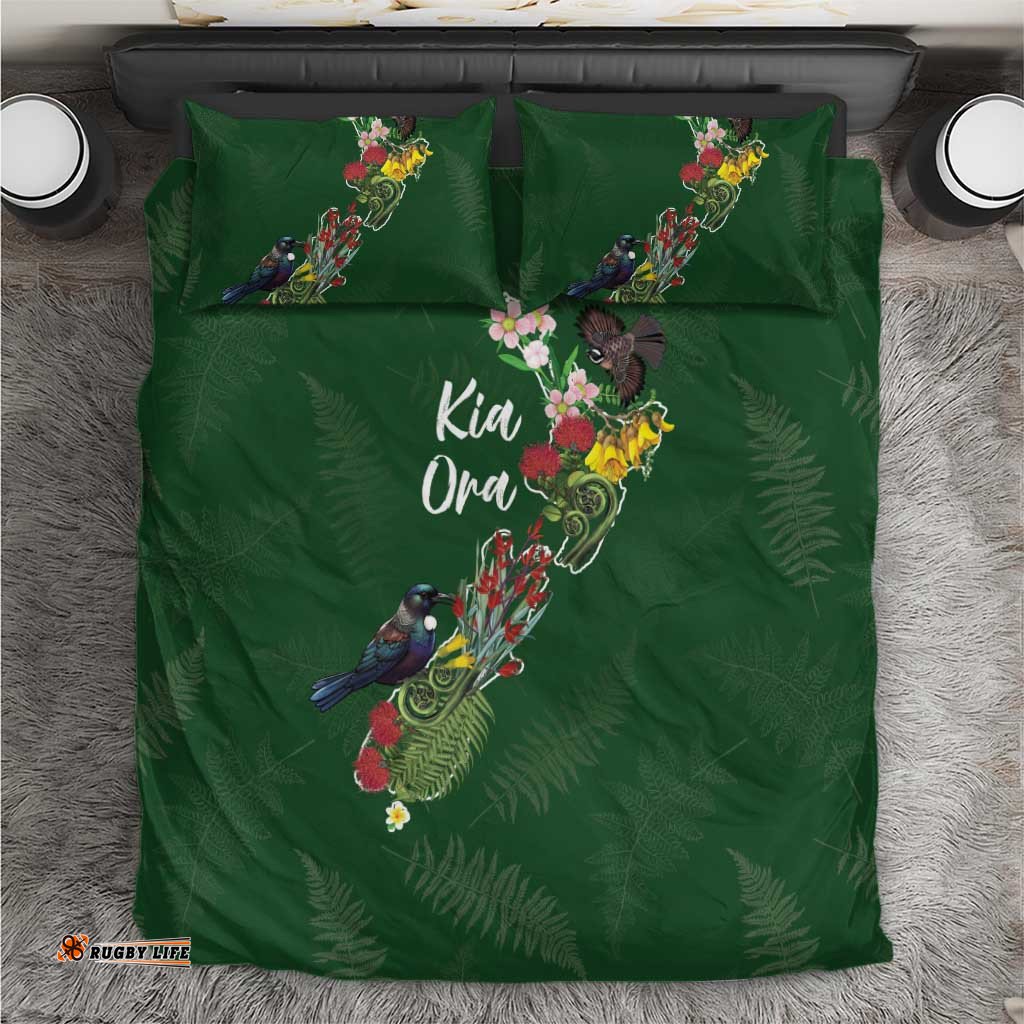 Kia Ora New Zealand Floral Bedding Set Sage Green LT7