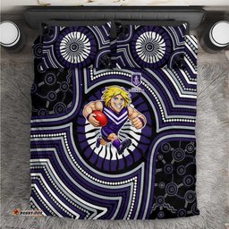 Fremantle Dockers Bedding Set Indigenous Monochrome Dot Art Mascot Style TS04
