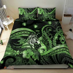 Maori Romantic Valentine Bedding Set The Hongi Kiss Green Galaxy DT05
