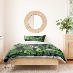 Maori Romantic Valentine Bedding Set The Hongi Kiss Green Galaxy DT05