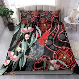 Gang-gang Cockatoo Australia Bedding Set Eucalyptus Blossoms Aboriginal Art LT14