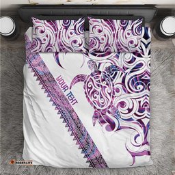 Mawhero Paua shell Kowhaiwhai Taniko Personalised Bedding Set Turtle Tattoo Maori Tribal Style LT9