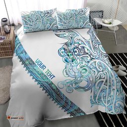 Kahui Whetu Paua shell Kowhaiwhai Taniko Personalised Bedding Set Taniwha Maori Tribal Style LT9
