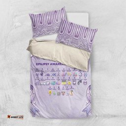Epilepsy Awareness Alphabet Bedding Set Purple Ribbon Butterfly Cute Style DT05