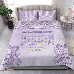 Epilepsy Awareness Alphabet Bedding Set Purple Ribbon Butterfly Cute Style DT05