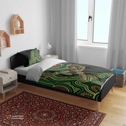 Green Indigenous Dragonfly Australia Bedding Set Aboriginal Art LT14