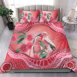 Indigenous Pink Galah Australia Bedding Set Australian Hakea Aboriginal Art Proud LT14