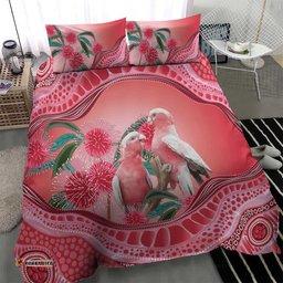 Indigenous Pink Galah Australia Bedding Set Australian Hakea Aboriginal Art Proud LT14