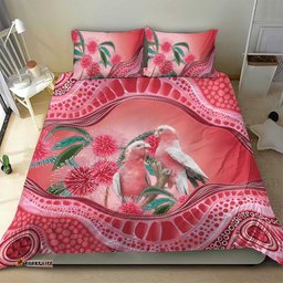 Indigenous Pink Galah Australia Bedding Set Australian Hakea Aboriginal Art Proud LT14
