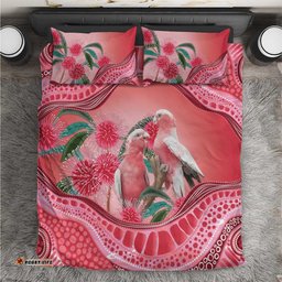 Indigenous Pink Galah Australia Bedding Set Australian Hakea Aboriginal Art Proud LT14
