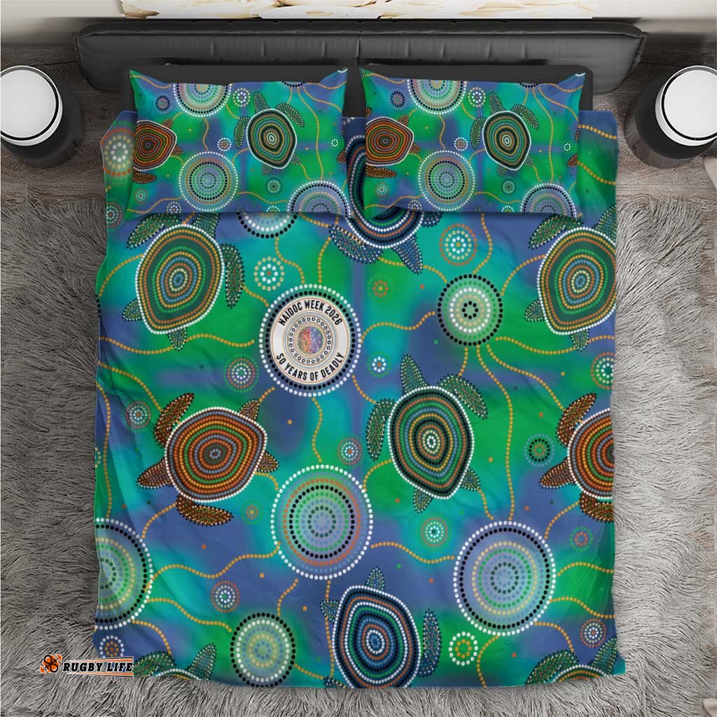 NAIDOC 50 Years of Deadly Bedding Set Sea Turtle Aboriginal Dot Art LT19