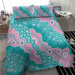 Hereditary Cancer Awareness Australia Indigenous Bedding Set Pink and Teal LT7