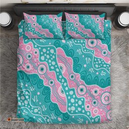 Hereditary Cancer Awareness Australia Indigenous Bedding Set Pink and Teal LT7