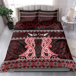 Kia Ora New Zealand Bedding Set Maori Language Week Whero Taniko Motif LT14